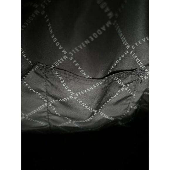 Steve Madden Black Leather Studded Embellished Duffle Bag Travel Excellent - Picture 10 of 11